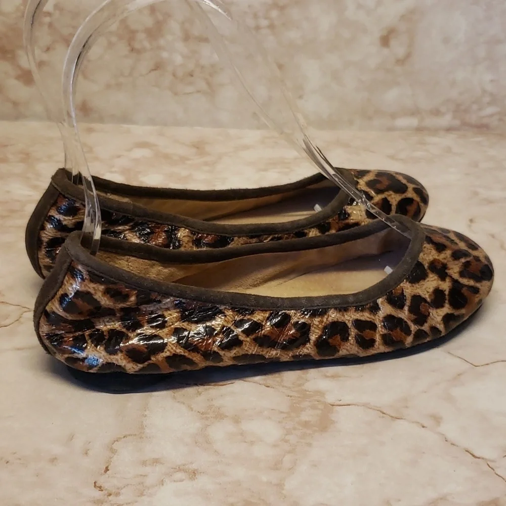 Peek youth animal print man made faux leather ballet flats size  12